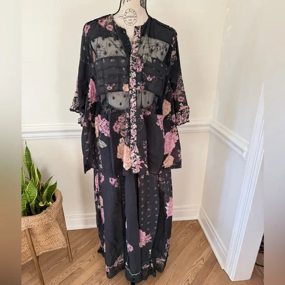 NWT Free People Hey Lover printed sleep/lounge pants sz large - Picture 7 of 8